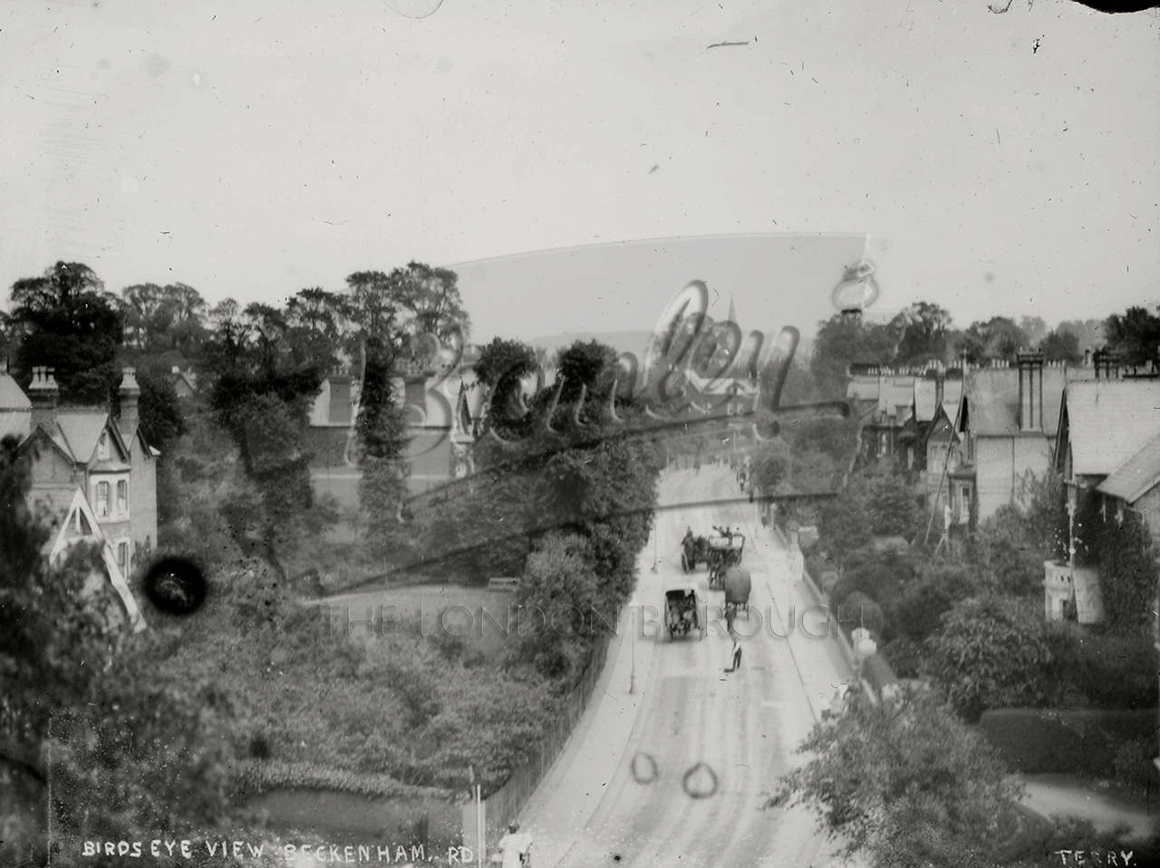 PHLS_1629 Birds eye view, Beckenham Road, Beckenham c.1900 Bromley