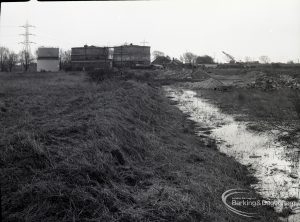 Dagenham Sewage Works Reconstruction IV, showing filled dyke and rampart,1965