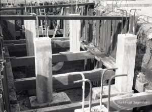 Dagenham Sewage Works Reconstruction IV, showing concrete piles,1965