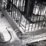 Dagenham Sewage Works Reconstruction IV, looking down at concrete base of drain,1965