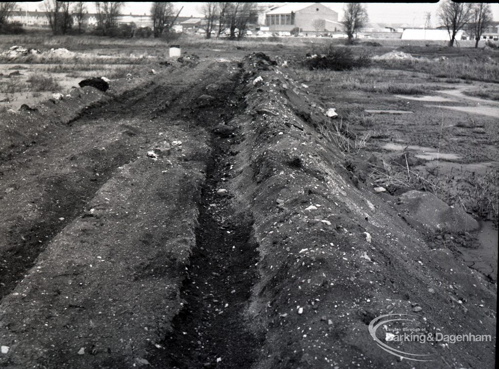 Dagenham Sewage Works Reconstruction IV, showing rampart,1965