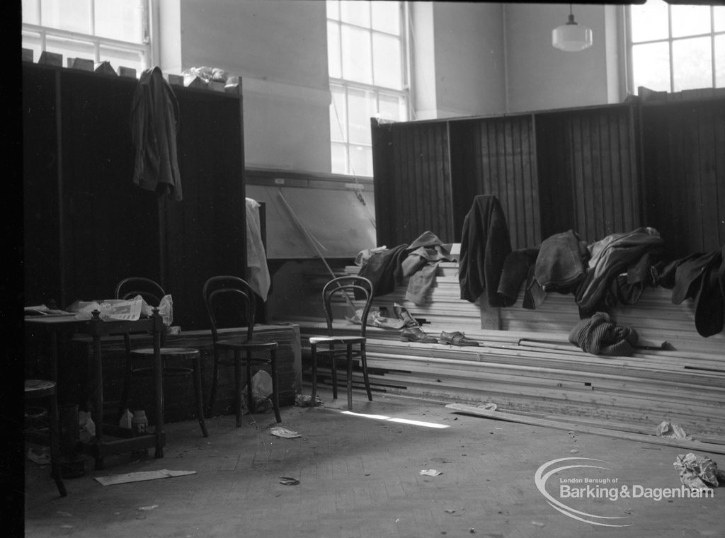 Barking Central Library reconstruction, showing the old newspaper room, 1965