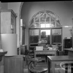 Barking Central Library reconstruction, showing south section of Reference Department, 1965