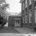 Barking Central Library reconstruction, showing entrance to Children’s Library in old building,1965