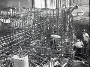 Riverside Sewage Works Reconstruction V, showing steel framework, 1965