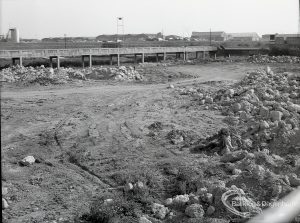 Riverside Sewage Works Reconstruction V, showing rough area on cleared site, 1965