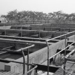 Riverside Sewage Works Reconstruction V, showing the closed sludge tanks, 1965