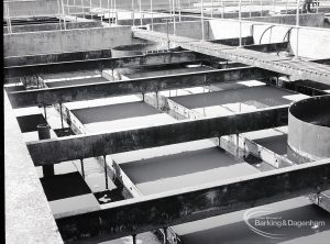 Riverside Sewage Works Reconstruction V, showing view of sludge tanks, looking north-west, 1965