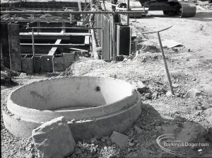 Riverside Sewage Works Reconstruction V complaint, showing unprotected manhole, 1965