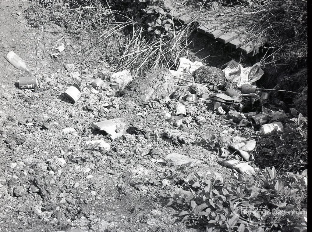 Riverside Sewage Works Reconstruction V, showing litter left on site, 1965