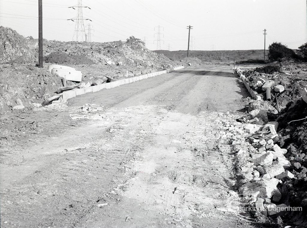 Riverside Sewage Works Reconstruction V, showing new road on east boundary, looking south from middle, 1965