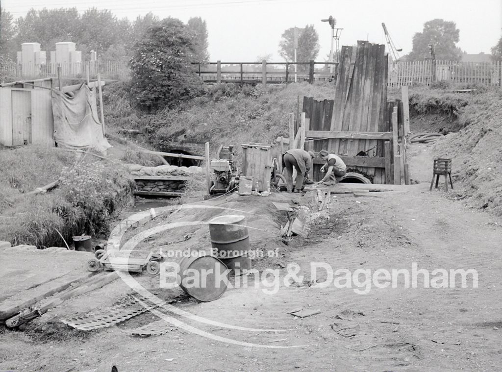 Lower Wantz Sewer Environment scheme II, showing scene to south of railway, looking north, 1965