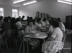 Schools for disabled children, showing young people sorting objects into bowls at Castle School, Ripple Road, 1965