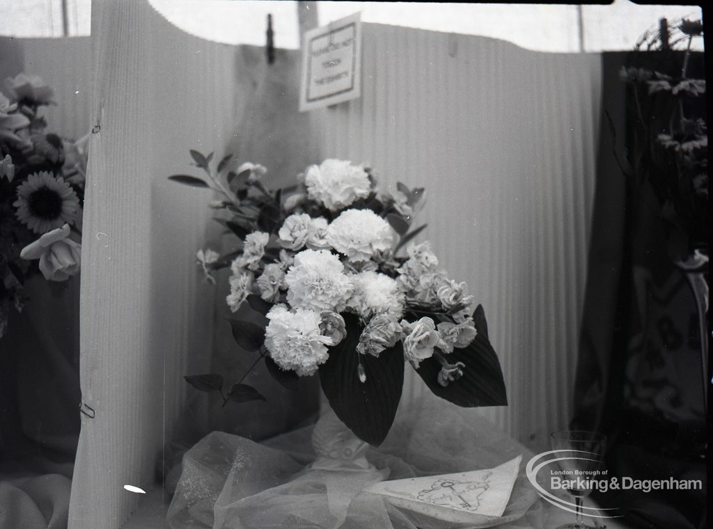 Dagenham Town Show 1965, showing flower arrangement display in Floral Art Marquee, 1965