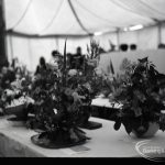 Dagenham Town Show 1965, showing a table decorated with bowls of flowers in Floral Art Marquee, 1965