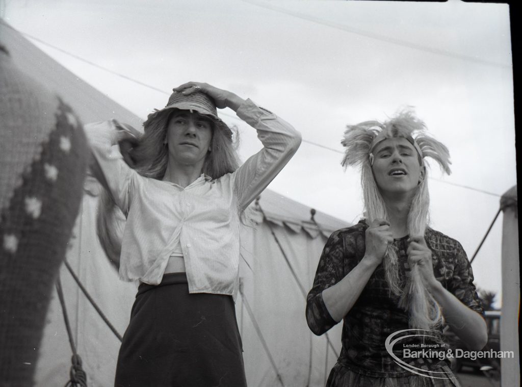 Dagenham Town Show 1965, showing two clowns from swimming display, 1965