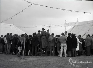 Dagenham Town Show 1965, showing boys swarming over Army vehicle, 1965
