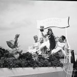 Dagenham Town Show 1965, showing Barking Beauty Queen and attendants on float, 1965