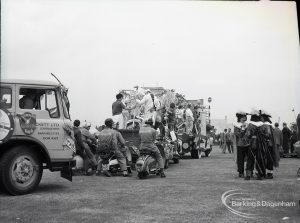 Dagenham Town Show 1965, showing several decorated vehicles, 1965