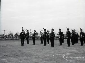Dagenham Town Show 1965, showing bandsmen in arena, 1965