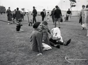 Dagenham Town Show 1965, showing visitors standing and seated on the ground, 1965