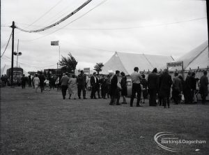 Dagenham Town Show 1965, showing group of people outside marquee, 1965