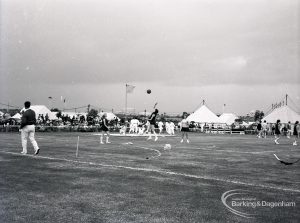 Dagenham Town Show 1965, showing championship finals of netball in arena, 1965