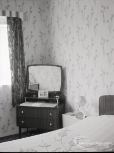 Architects Department interior of Gascoigne flats, Barking, showing second bedroom, 1965