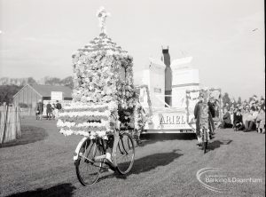 Barking Carnival, Barking Park, showing decorated cycle, 1965