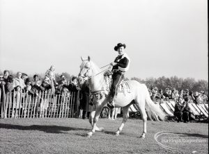 Barking Carnival, Barking Park, showing mounted cowboy, 1965