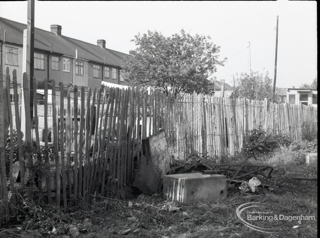 Housing Development on Temple Avenue showing chestnut paling with west edge backing onto Temple Avenue, 1965