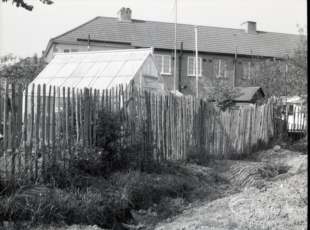 Housing Development on Temple Avenue showing chestnut paling with west edge backing onto Temple Avenue, 1965