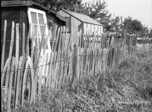 Housing Development on Temple Avenue showing chestnut fencing against allotments on the east side, 1965