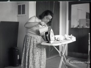 Adult Training College at Osborne Square showing a girl ironing, 1965
