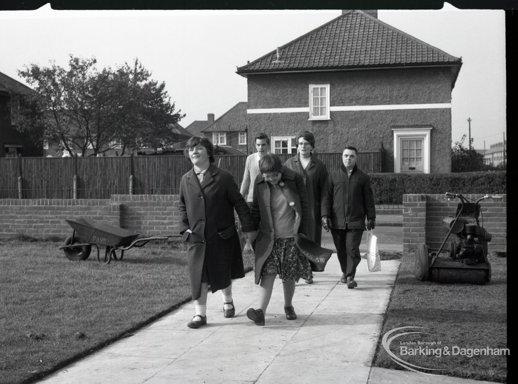 Adult Training College at Osborne Square showing the party back after shopping, 1965