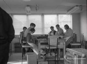 Adult Training College at Osborne Square showing the metal workshop from the centre bench, 1965