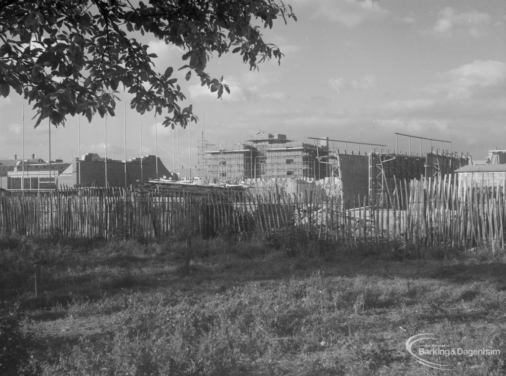 Church Elm Lane Housing development showing the progress to the building of the first floors, 1965