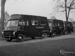 The Welfare Department Training Centre at Eastbury House showing three vehicles outside, 1965