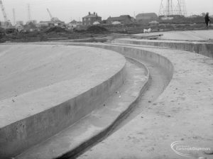 Riverside Sewage Works Reconstruction IX, showing metal rim within circular cone, 1966