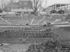 Riverside Sewage Works Reconstruction IX, showing steelwork of circular interior, 1966