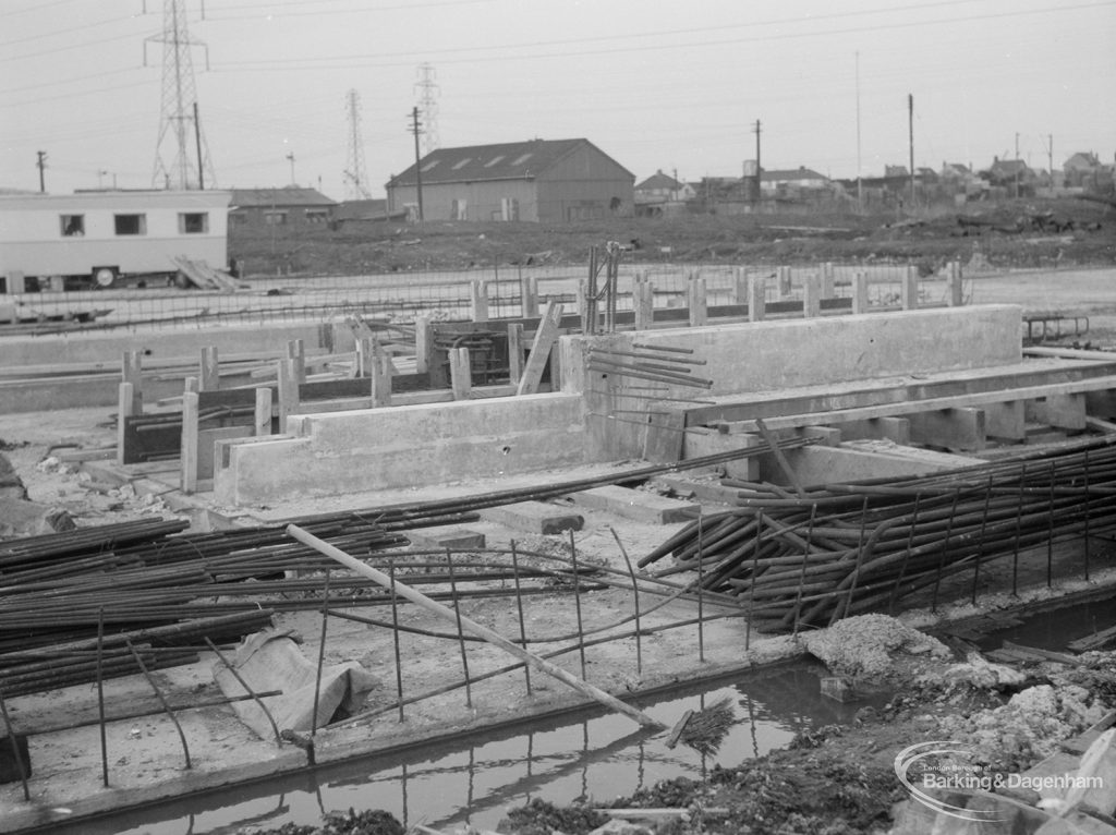 Riverside Sewage Works Reconstruction IX, showing view across walls of ‘C’, 1966