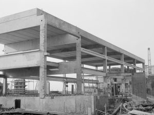 Riverside Sewage Works Reconstruction IX, showing superstructure of Control Hall, north-west side, 1966