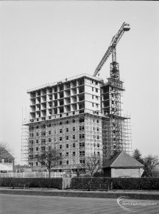 Church Elm Lane, Dagenham Housing Development II, showing Tower block from south-west, 1966