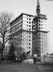 Church Elm Lane, Dagenham Housing Development II, showing the view of the tower block from the east, 1966