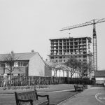 Church Elm Lane, Dagenham Housing Development II, showing the tower block from the west, 1966