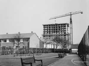 Church Elm Lane, Dagenham Housing Development II, showing the tower block from the west, 1966