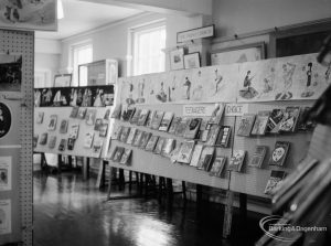Barking Libraries exhibition at Valence House, Dagenham for National Book Week, showing general view of book display, 1966