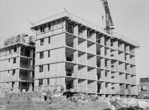 Marks Gate Tower Block under construction, showing view from the south-south-east, 1966