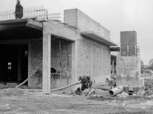 Riverside Sewage Works Reconstruction X showing the corner of the control hall, 1966