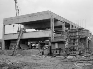 Riverside Sewage Works Reconstruction X showing a view of structure from west end, 1966